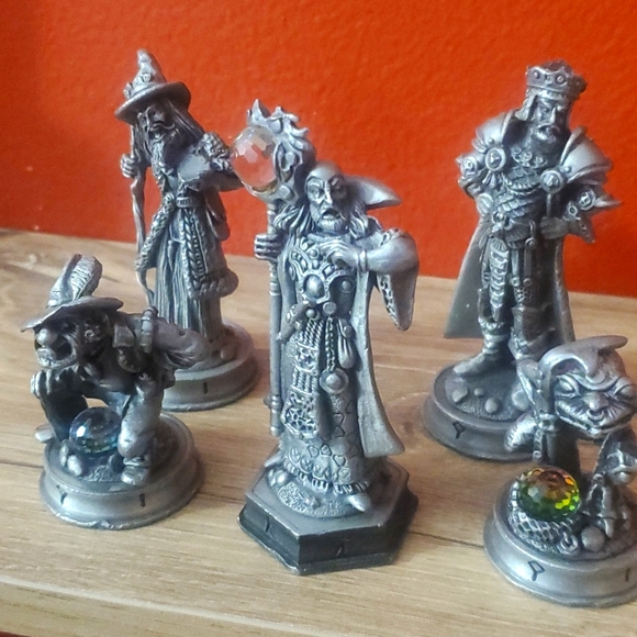 5 - The Fantasy of the Crystal Chess set pewter 5 figures - Picture 1 of 9